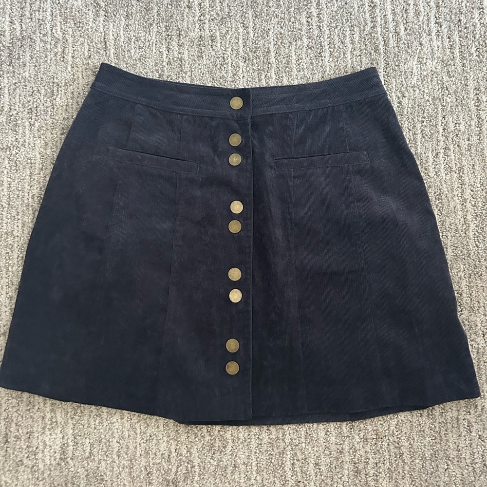 Lulus navy button corduroy mini skirt - size S